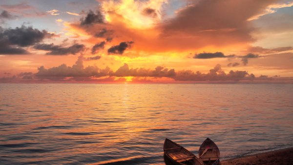 Sunset Beach Seascape Wallpaper