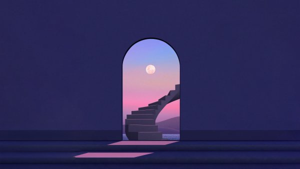 Moon Staircase Wallpaper