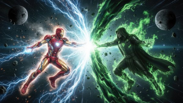 Iron Man vs Doctor Doom 5K Wallpaper