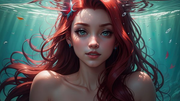 Ariel (Disney Princess) AI art Wallpaper