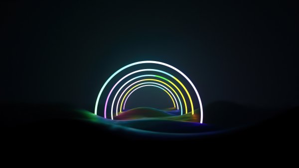 Neon art Rainbow Wallpaper