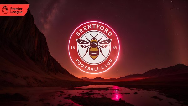 Brentford FC Neon logo Wallpaper