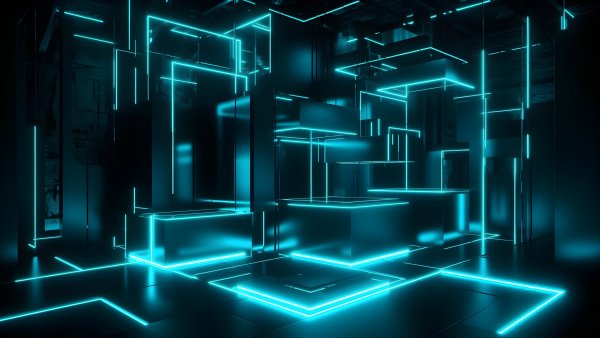 Neon Lights Modern interior Wallpaper
