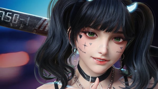 Anime girl CGI Wallpaper