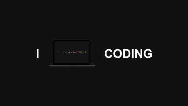 I Love Coding Dark background Wallpaper