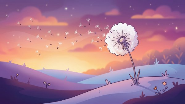 Dandelion flower Sunny day Wallpaper