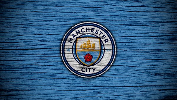 Manchester City FC Wooden background Wallpaper