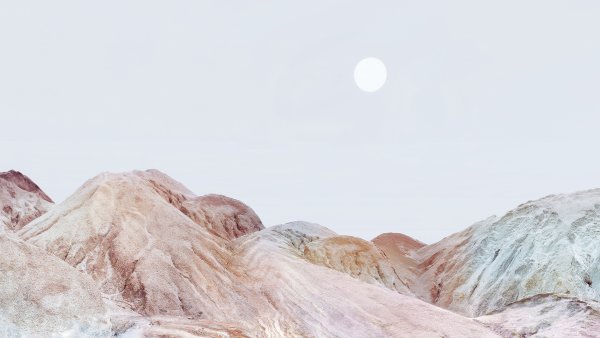 Mountain Landscape Pastel background Wallpaper