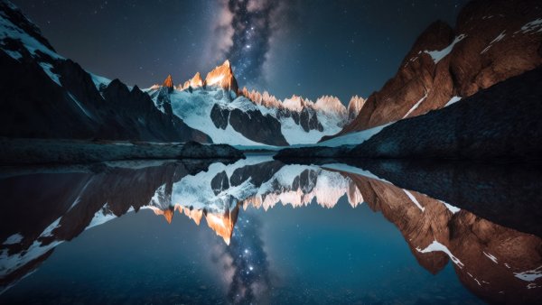 Mountains Milky Way Wallpaper