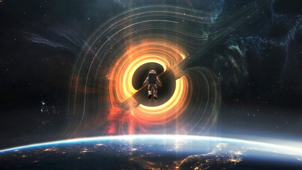 Refraction Black hole Wallpaper