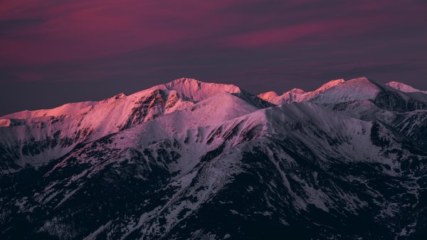 Mountains Pink sky Wallpaper