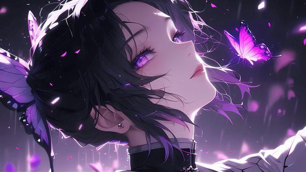 Shinobu Kocho Purple aesthetic Wallpaper