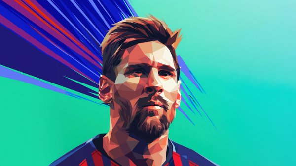 Lionel Messi Low poly Wallpaper