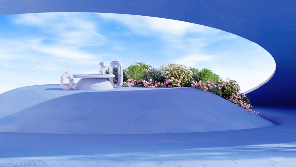Interior Blue aesthetic Wallpaper