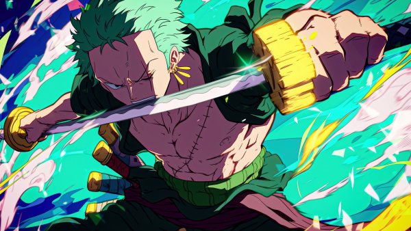 Roronoa Zoro Action Wallpaper