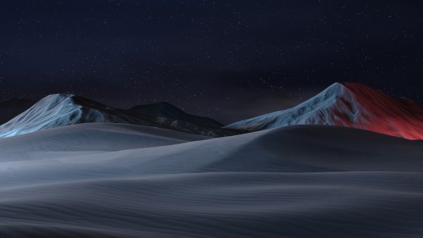 Snow mountains Starry sky Wallpaper
