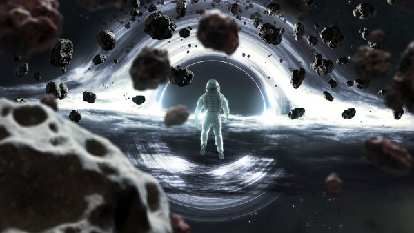 Astronaut Gargantua black hole Wallpaper