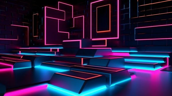 Neon Geometric Modern interior Wallpaper