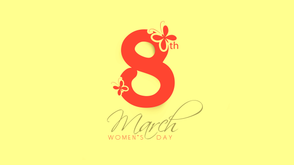 March 8th Women's Day Yellow background