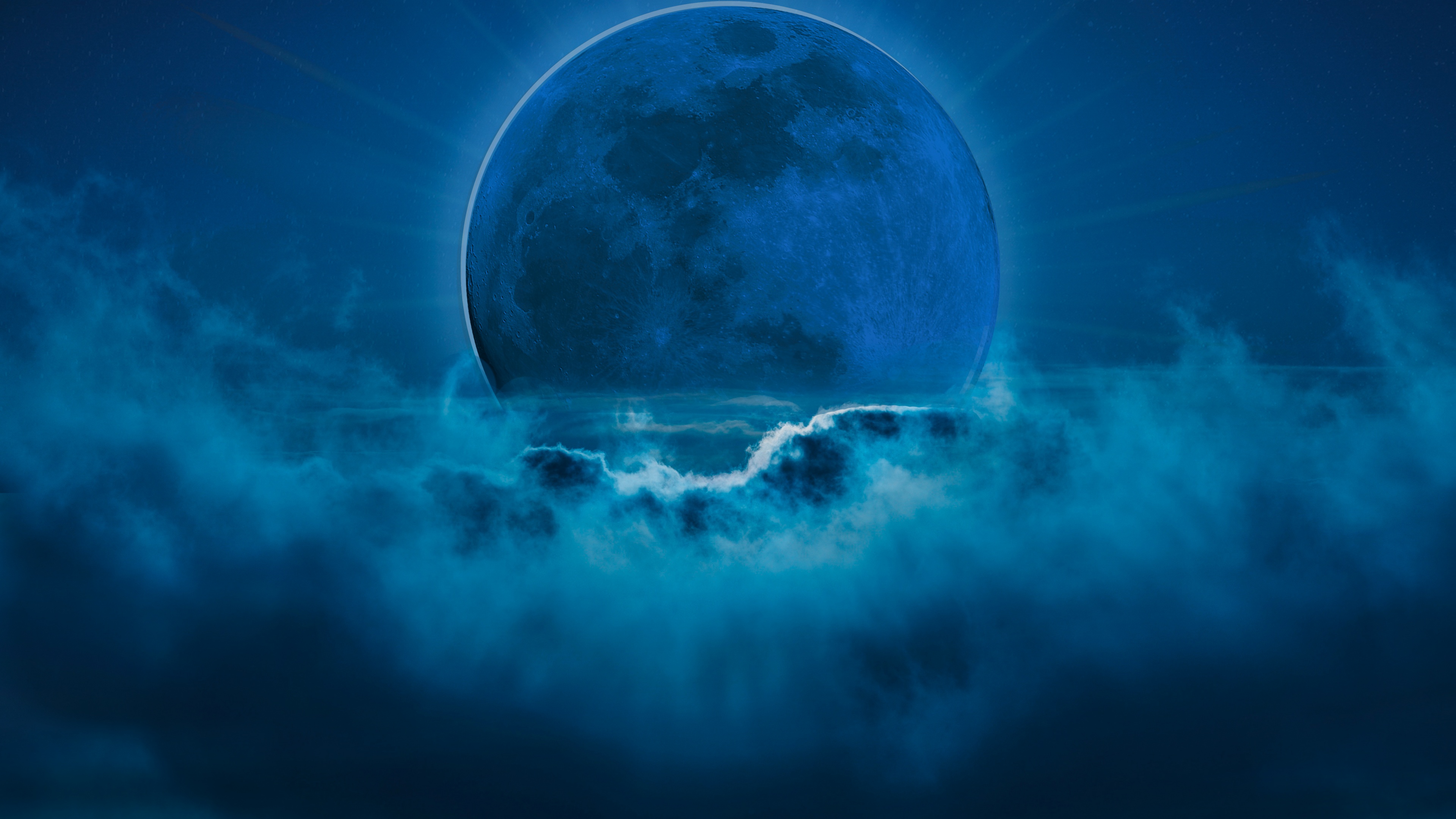 Blue moon Night Wallpaper