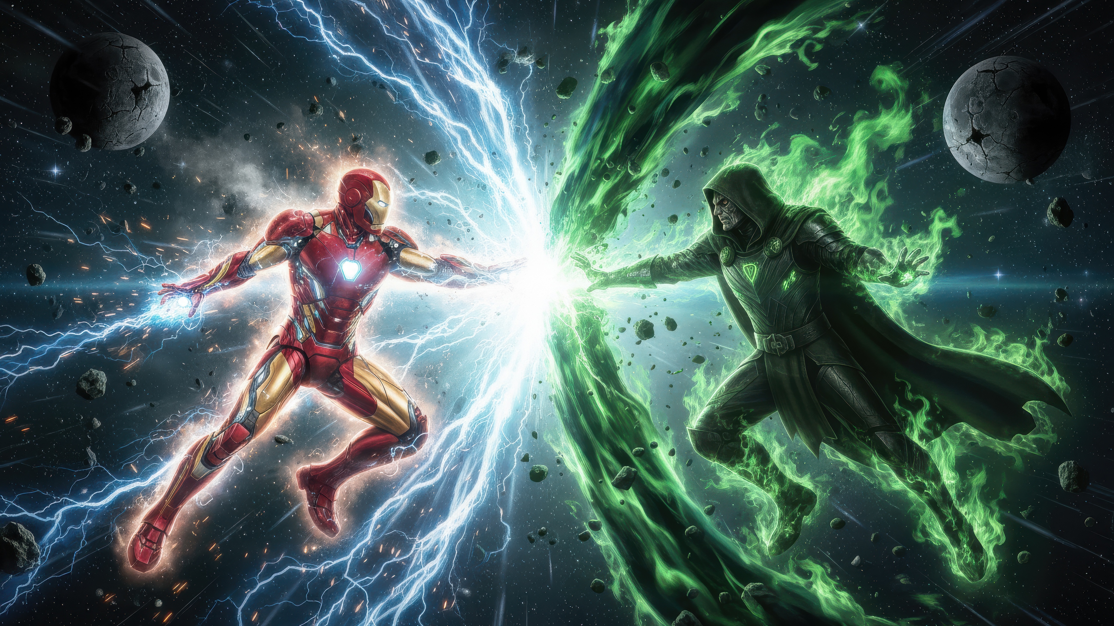 Iron Man vs Doctor Doom 5K Wallpaper