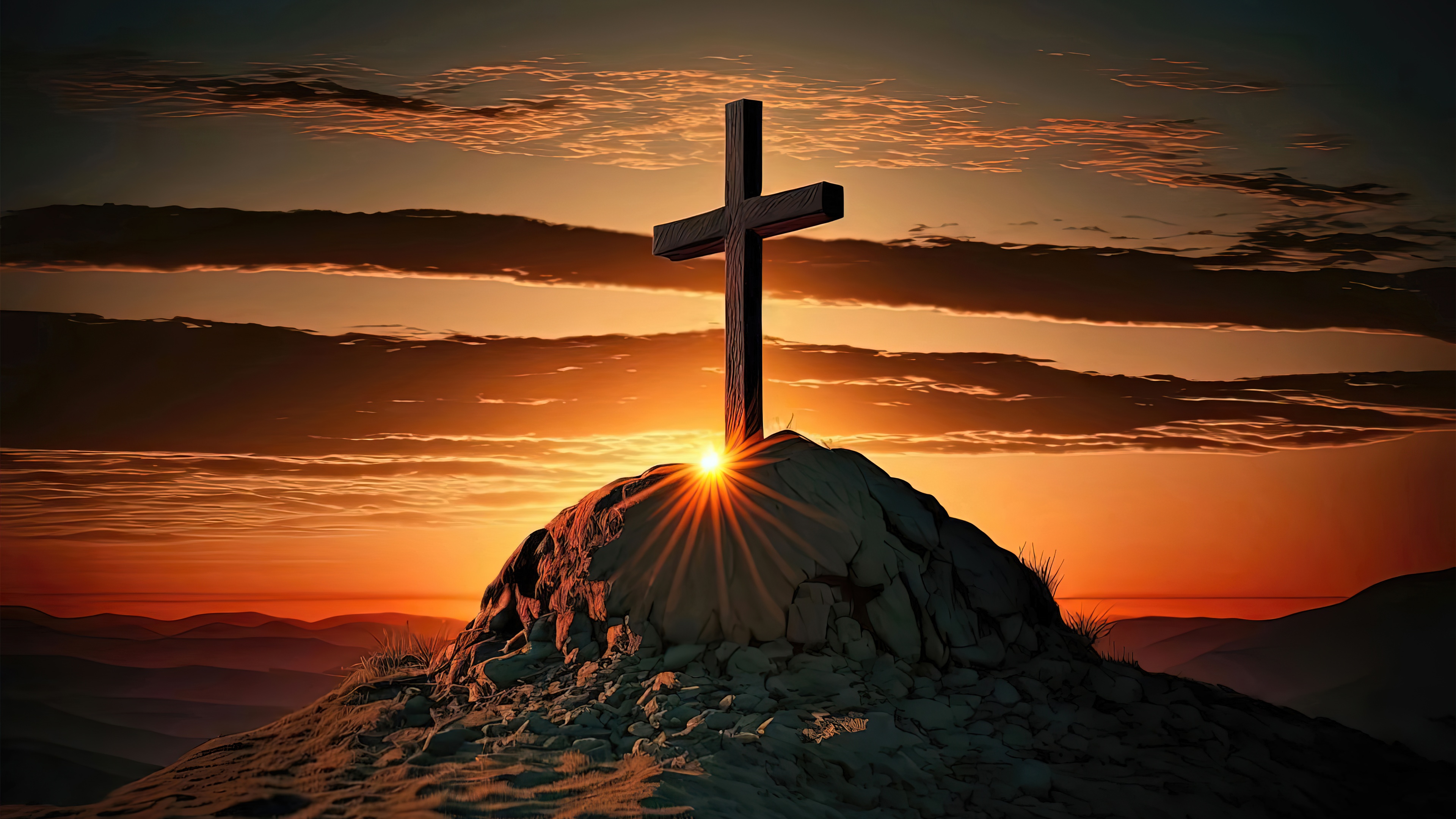 Christian cross AI art Wallpaper