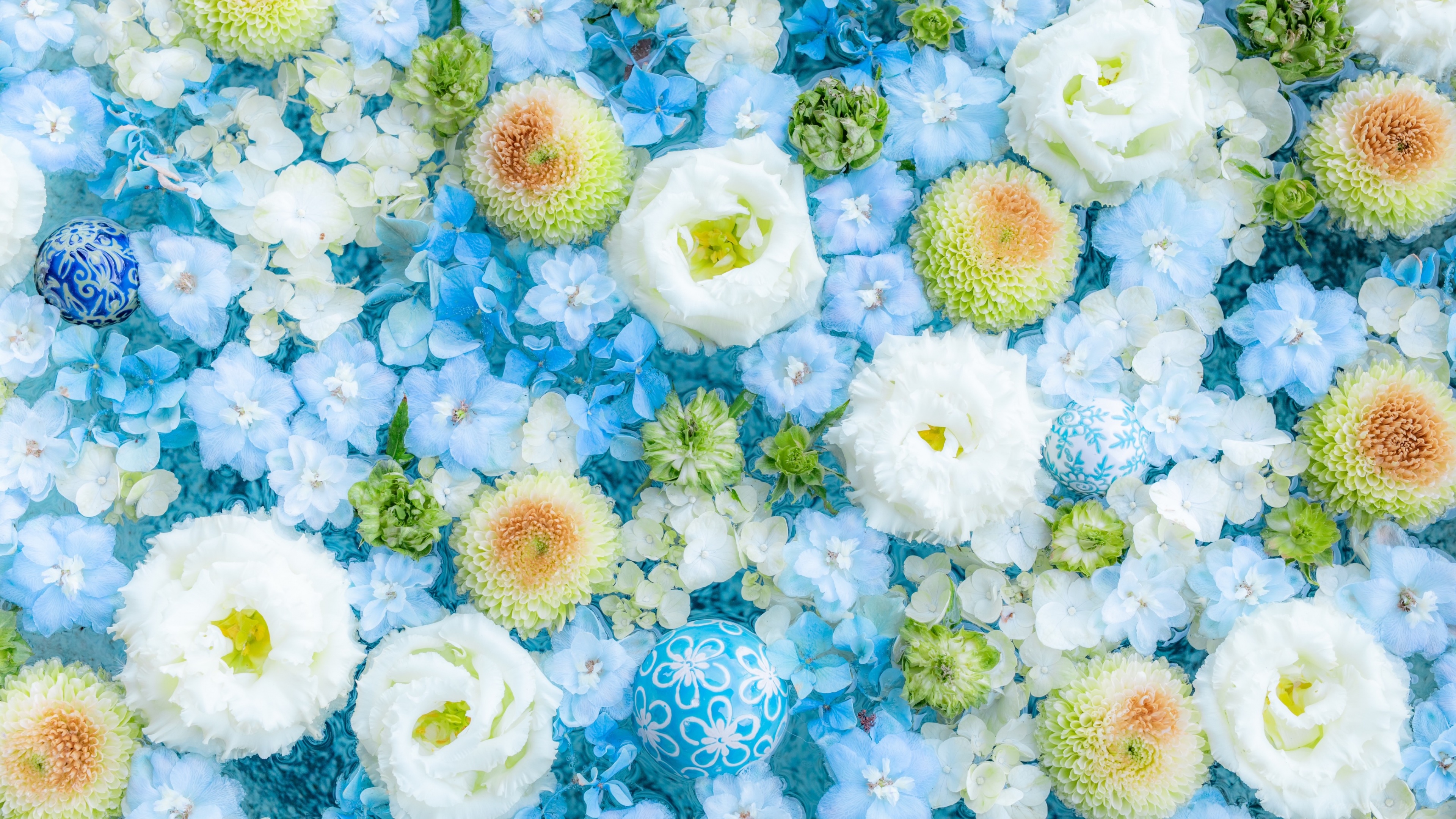 Blue flowers Bouquet Wallpaper
