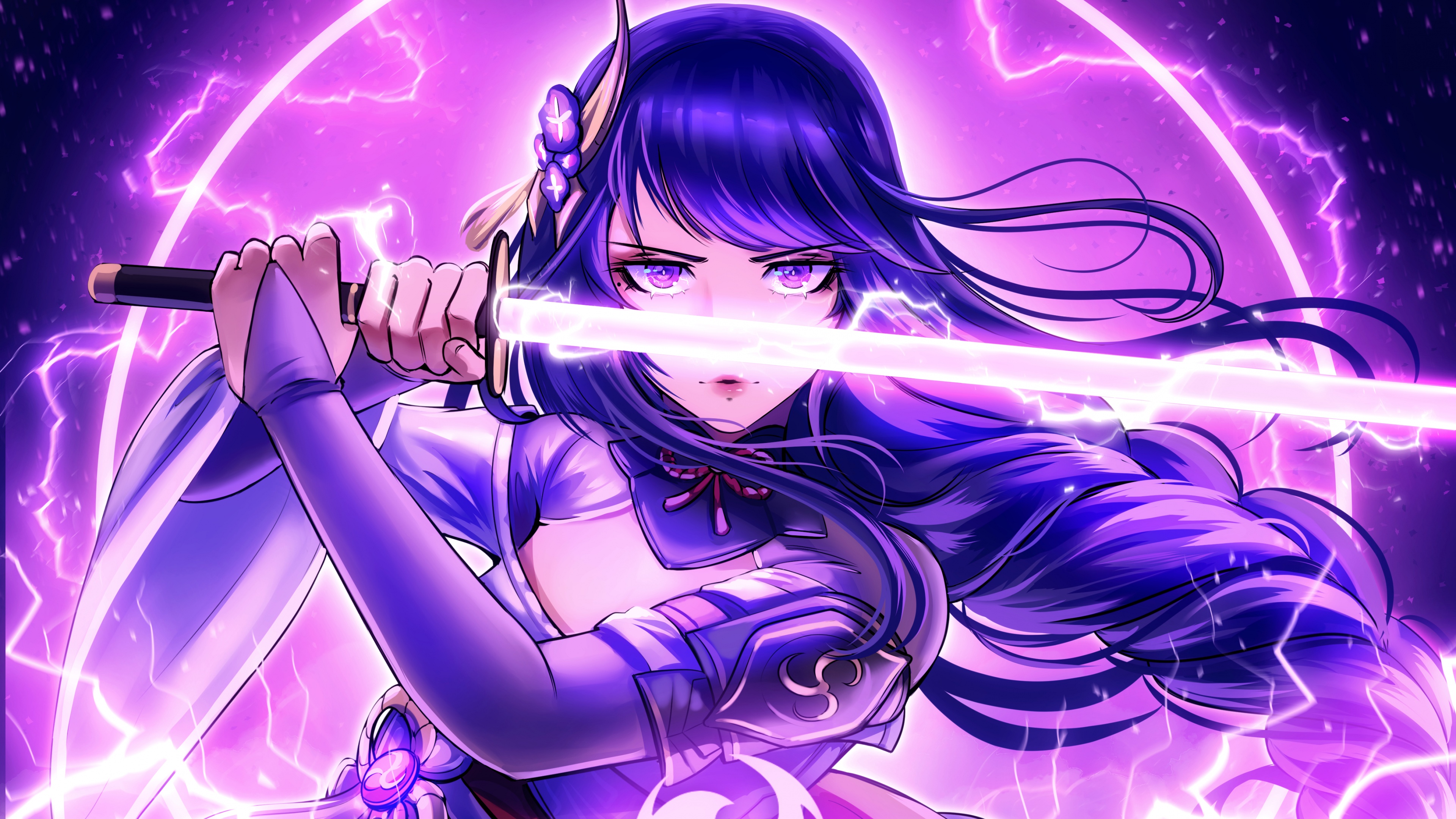 Baal Raiden Shogun Purple aesthetic Wallpaper