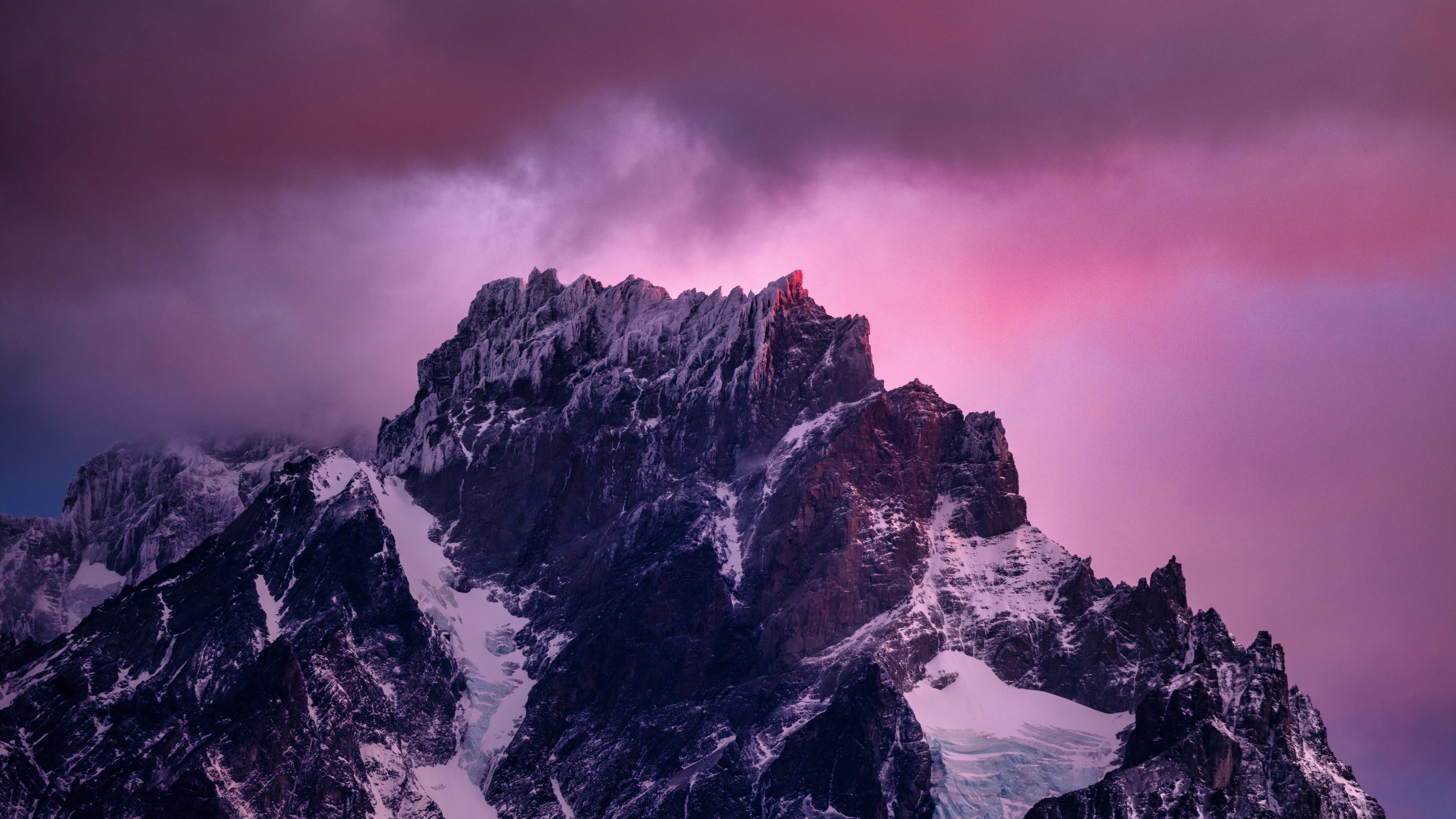 Mountain Pink sky Wallpaper