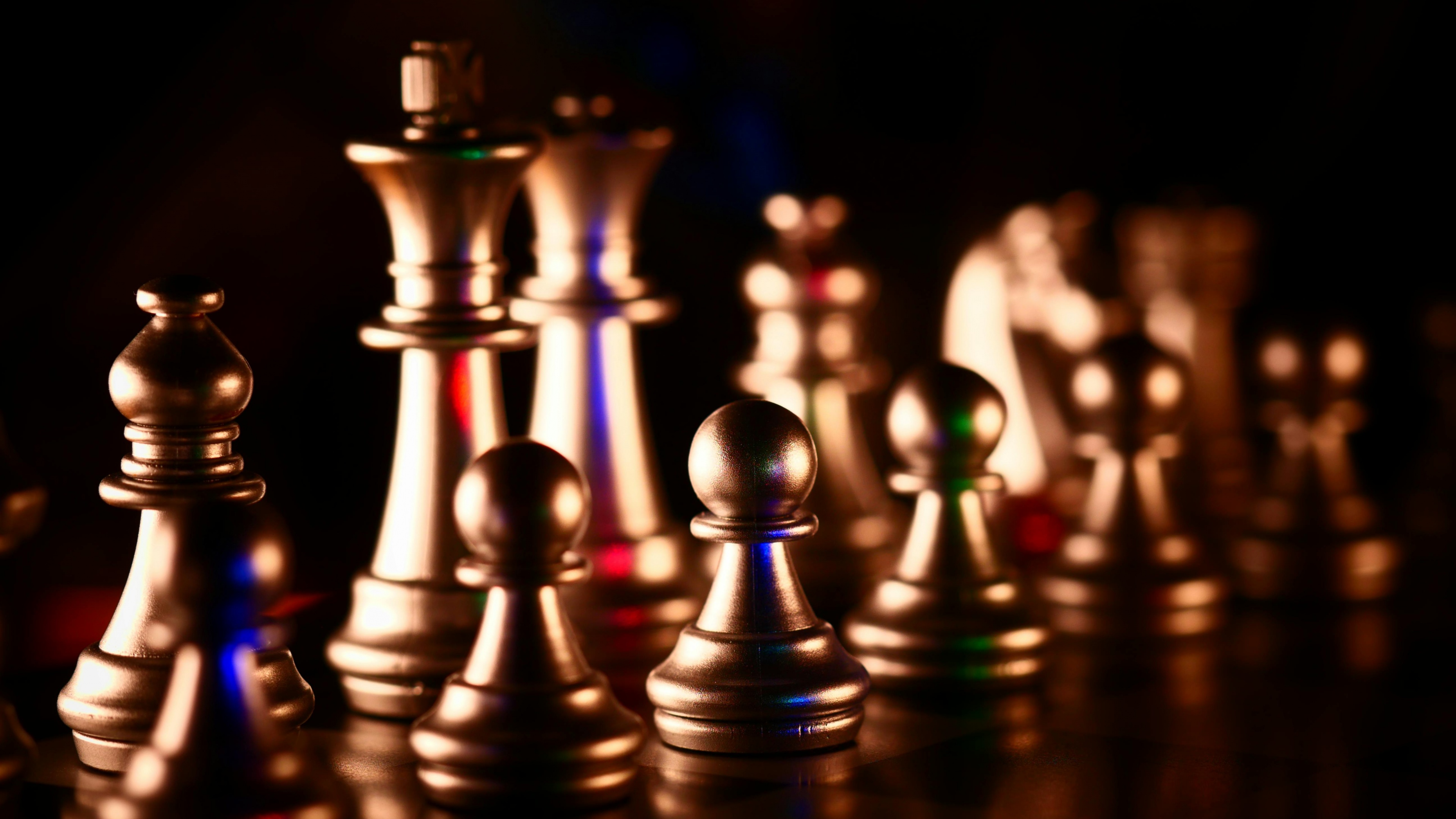 Chessboard Chess pieces Wallpaper