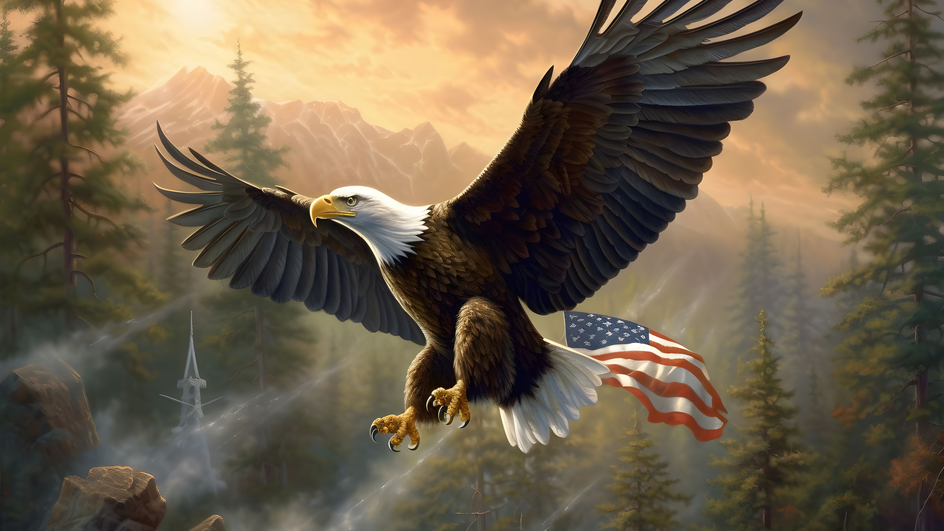 4th of July Bald eagle Wallpaper