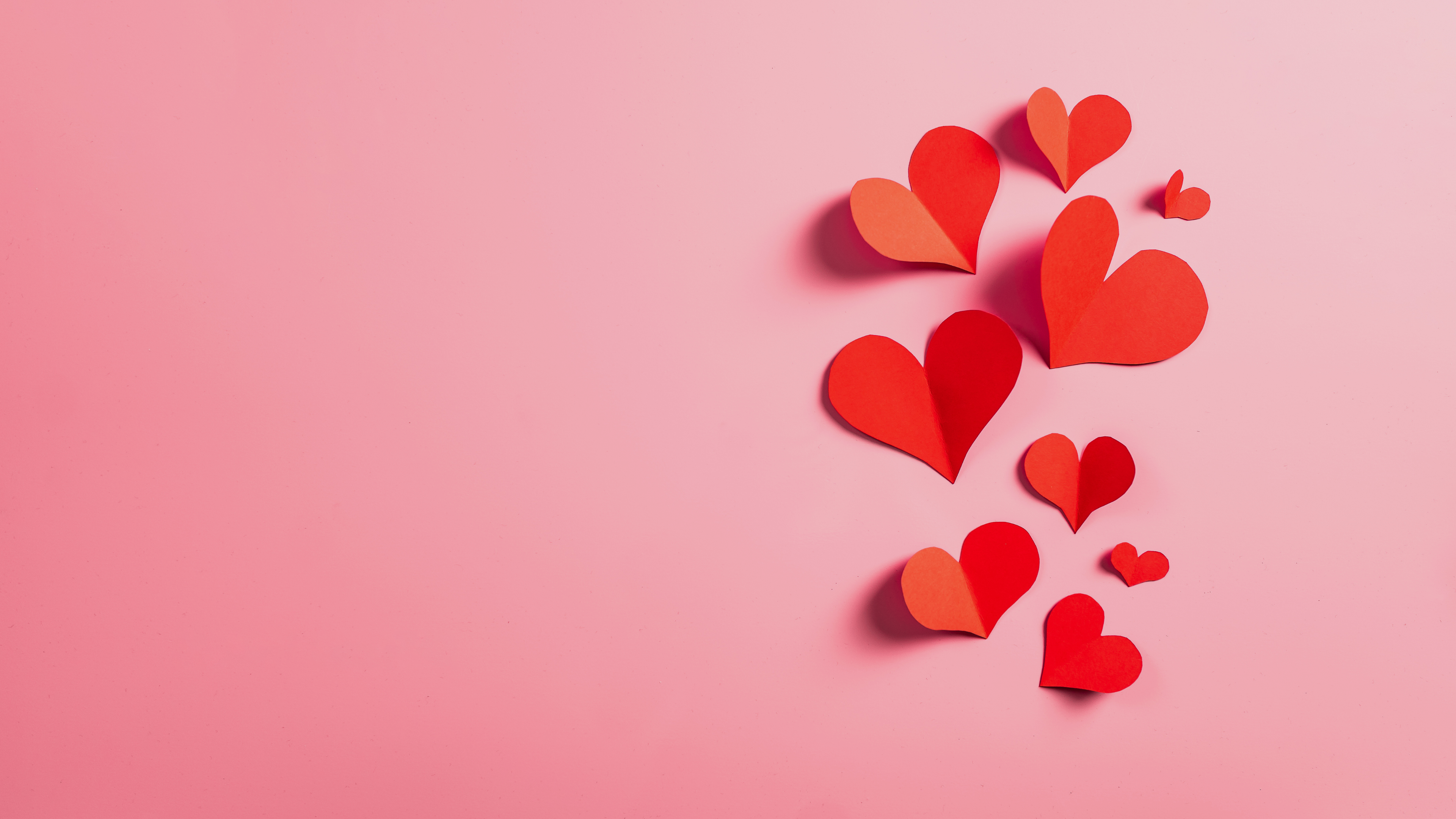 Red hearts Pastel red Wallpaper