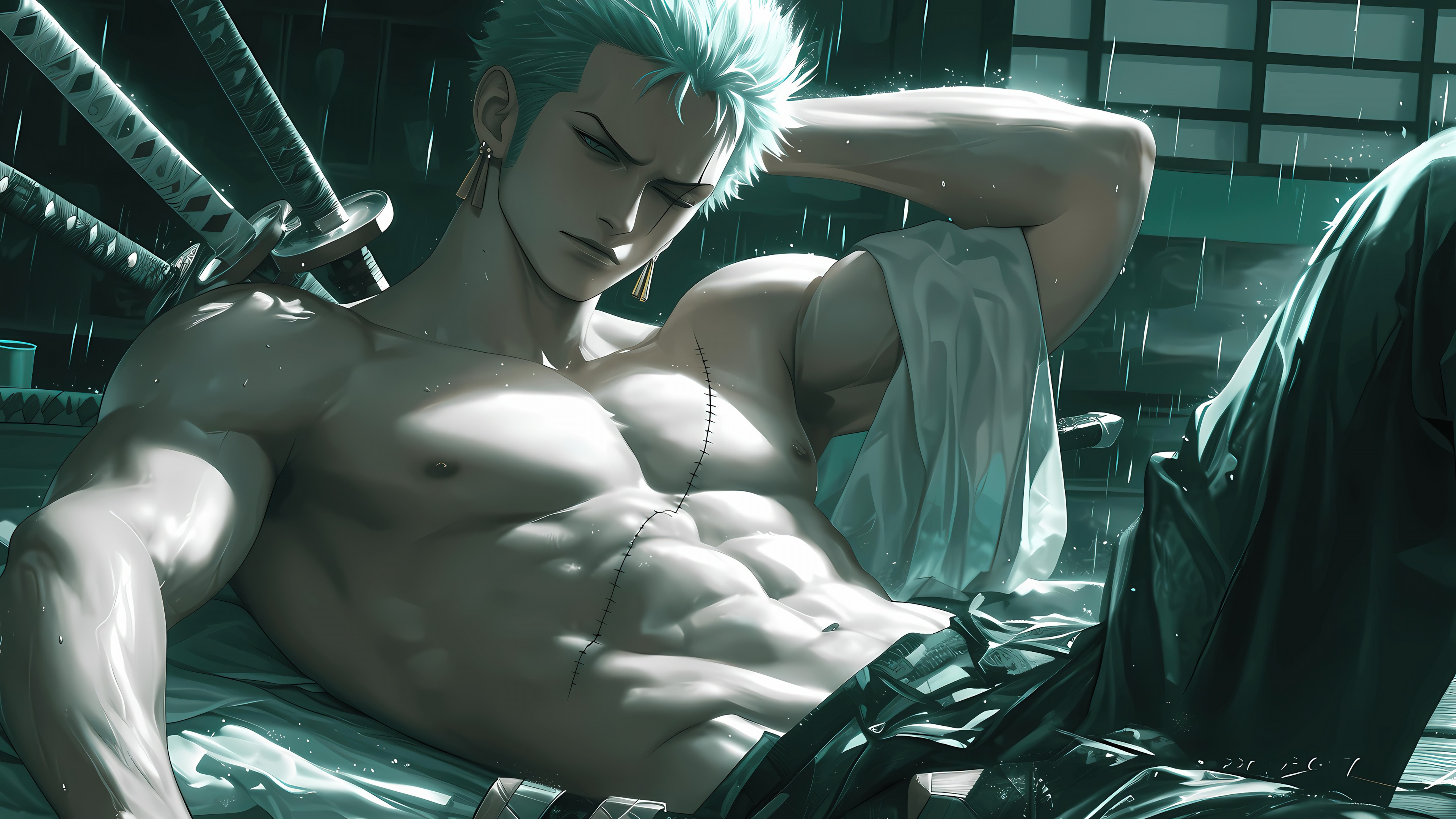Roronoa Zoro Green aesthetic Wallpaper