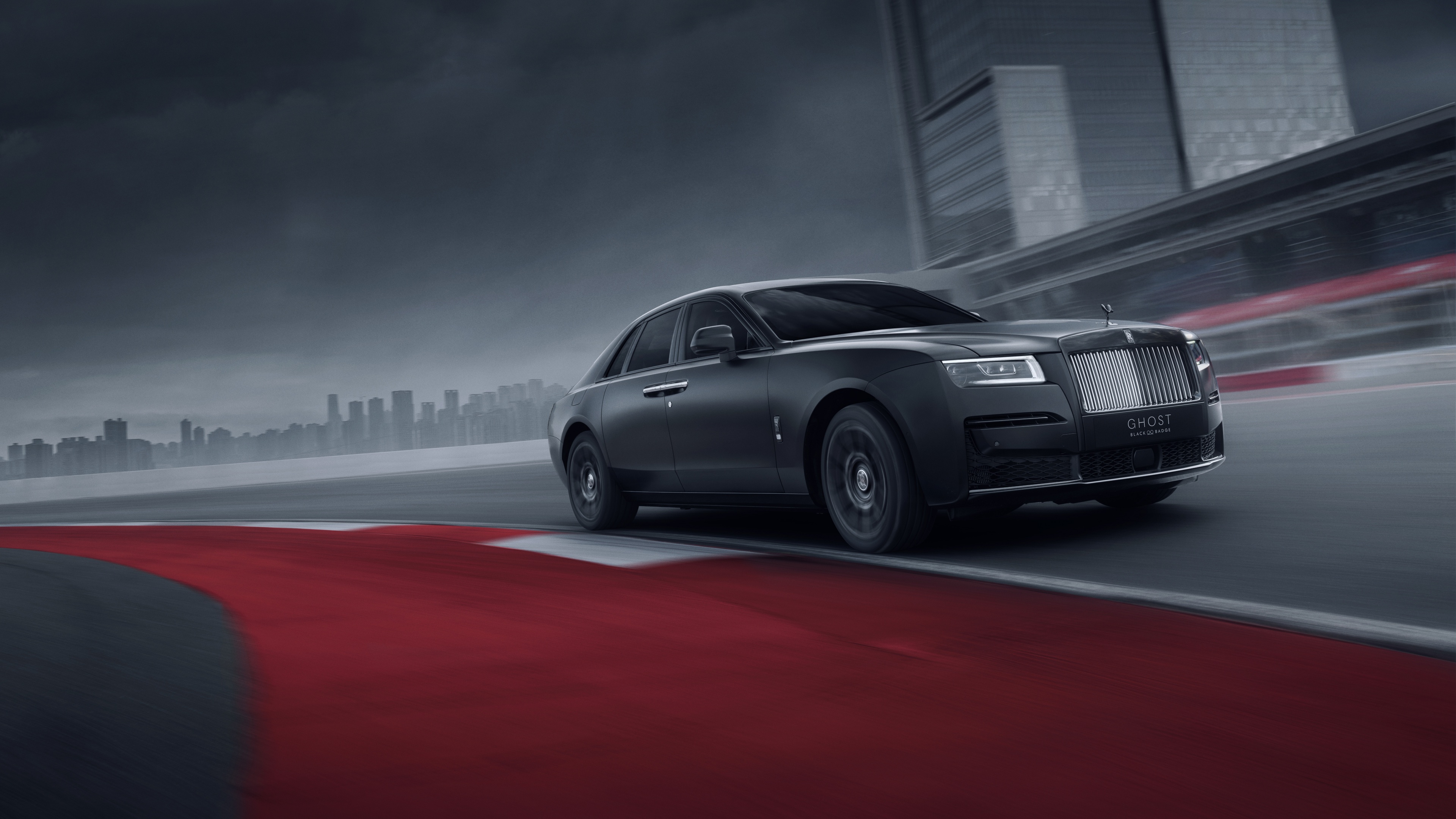 Rolls-Royce Black Badge Ghost Race track Wallpaper