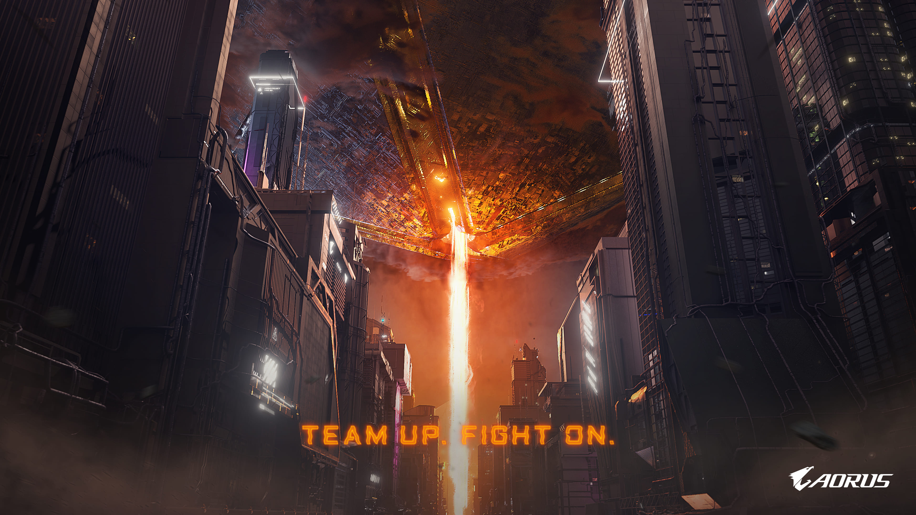 Team up Fight on Gigabyte AORUS Gaming Wallpaper