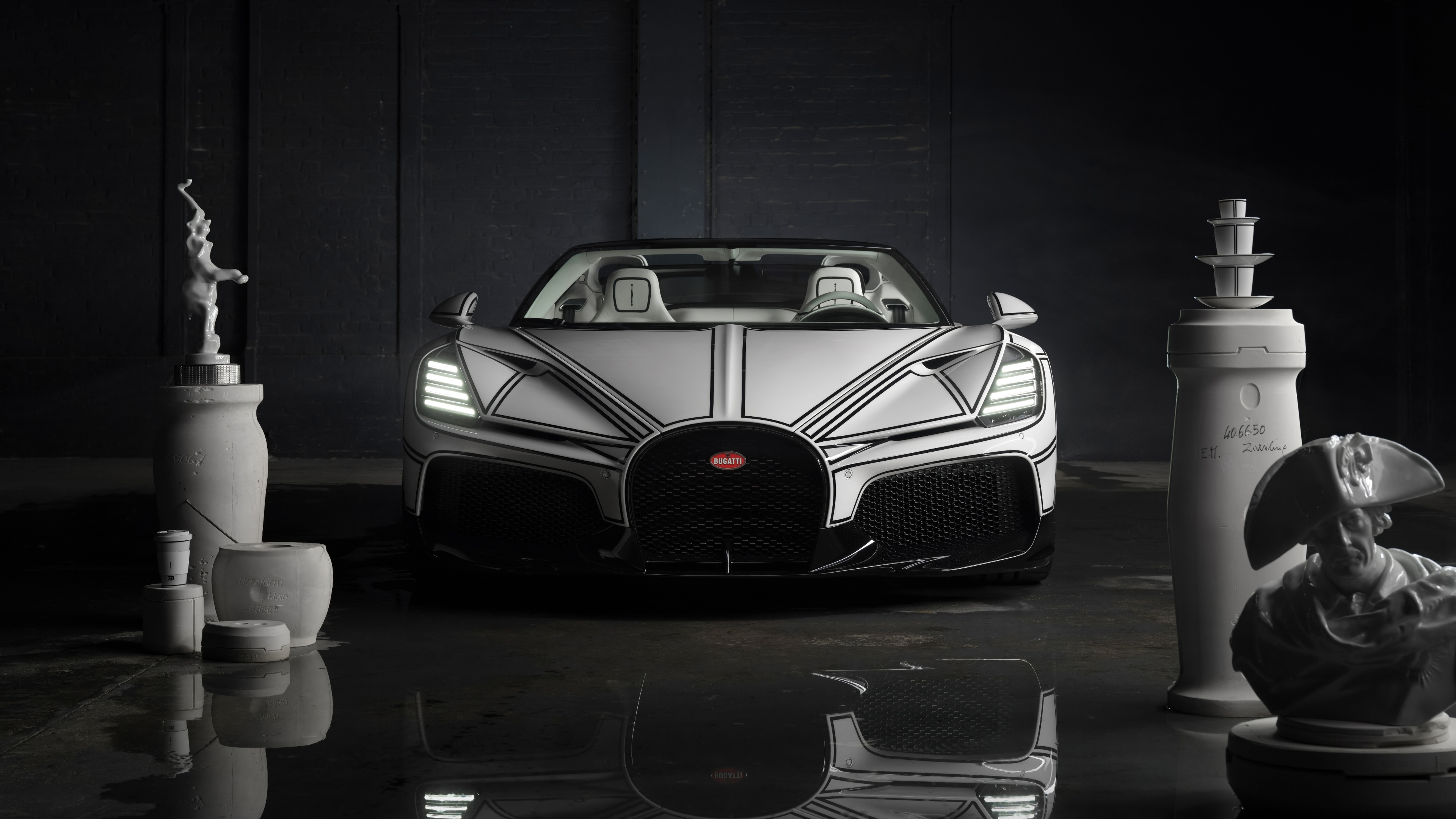 Bugatti W16 Mistral Blanc Éternel Dark aesthetic Wallpaper
