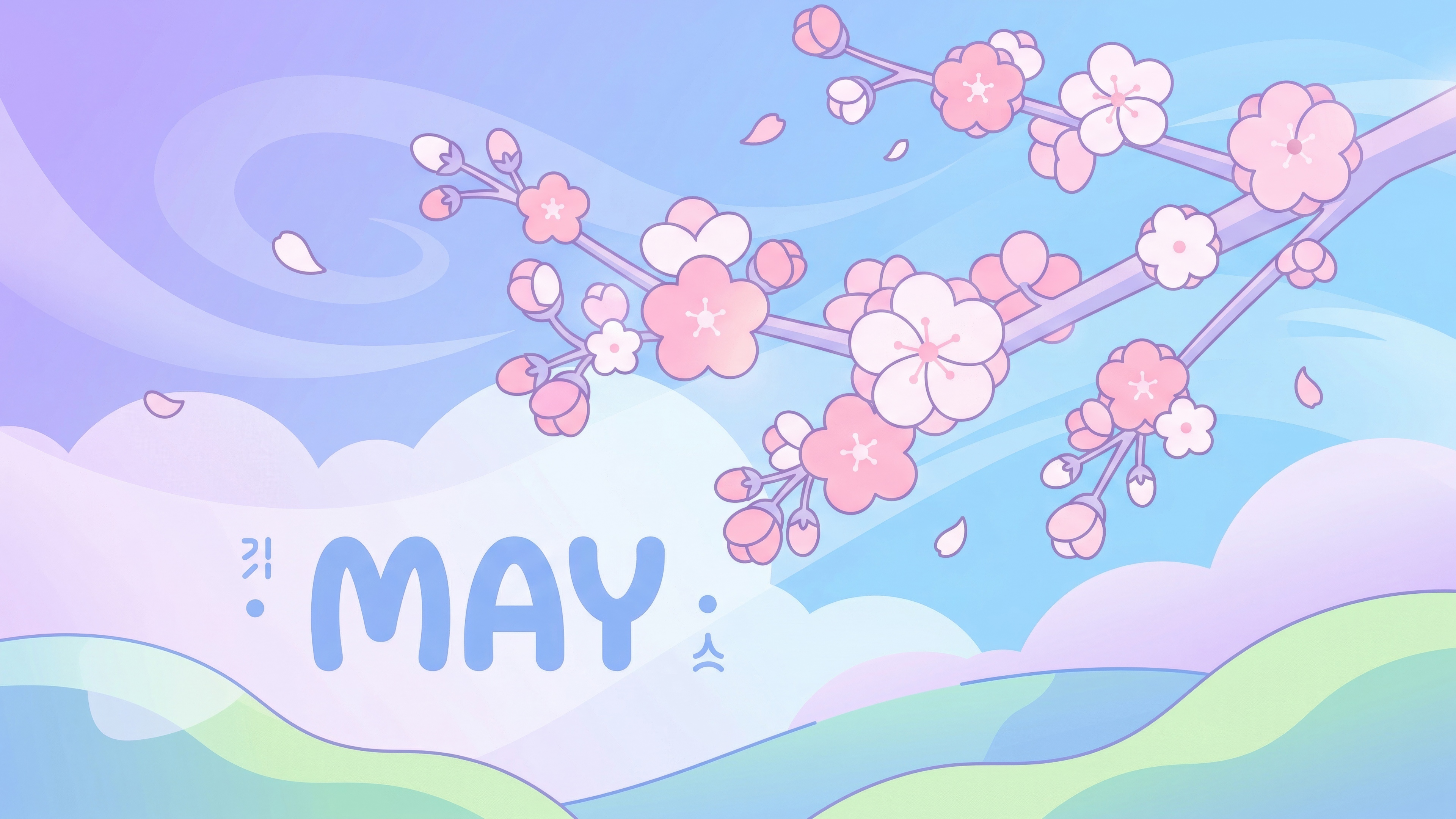 May (Month) Cherry blossom Wallpaper