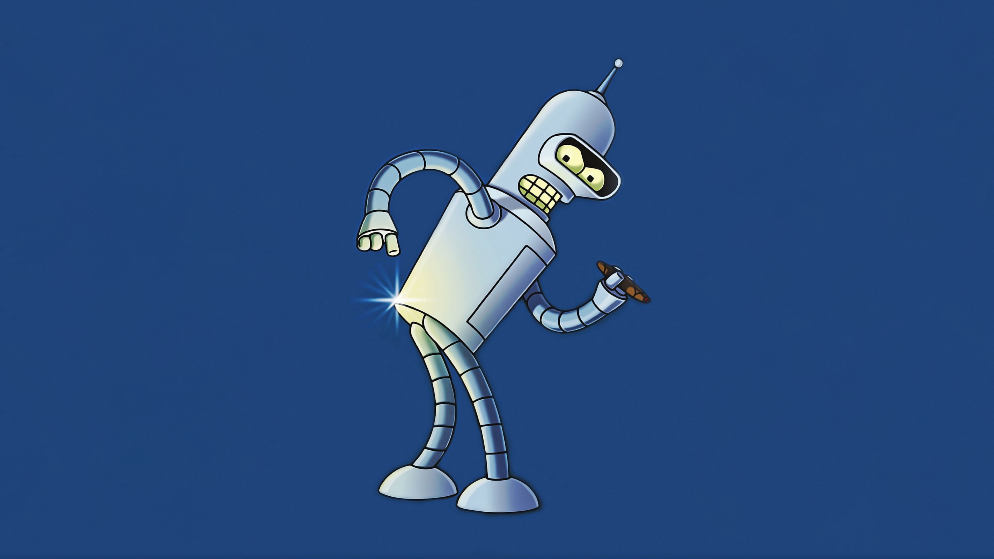 Bender (Futurama) Blue background Wallpaper