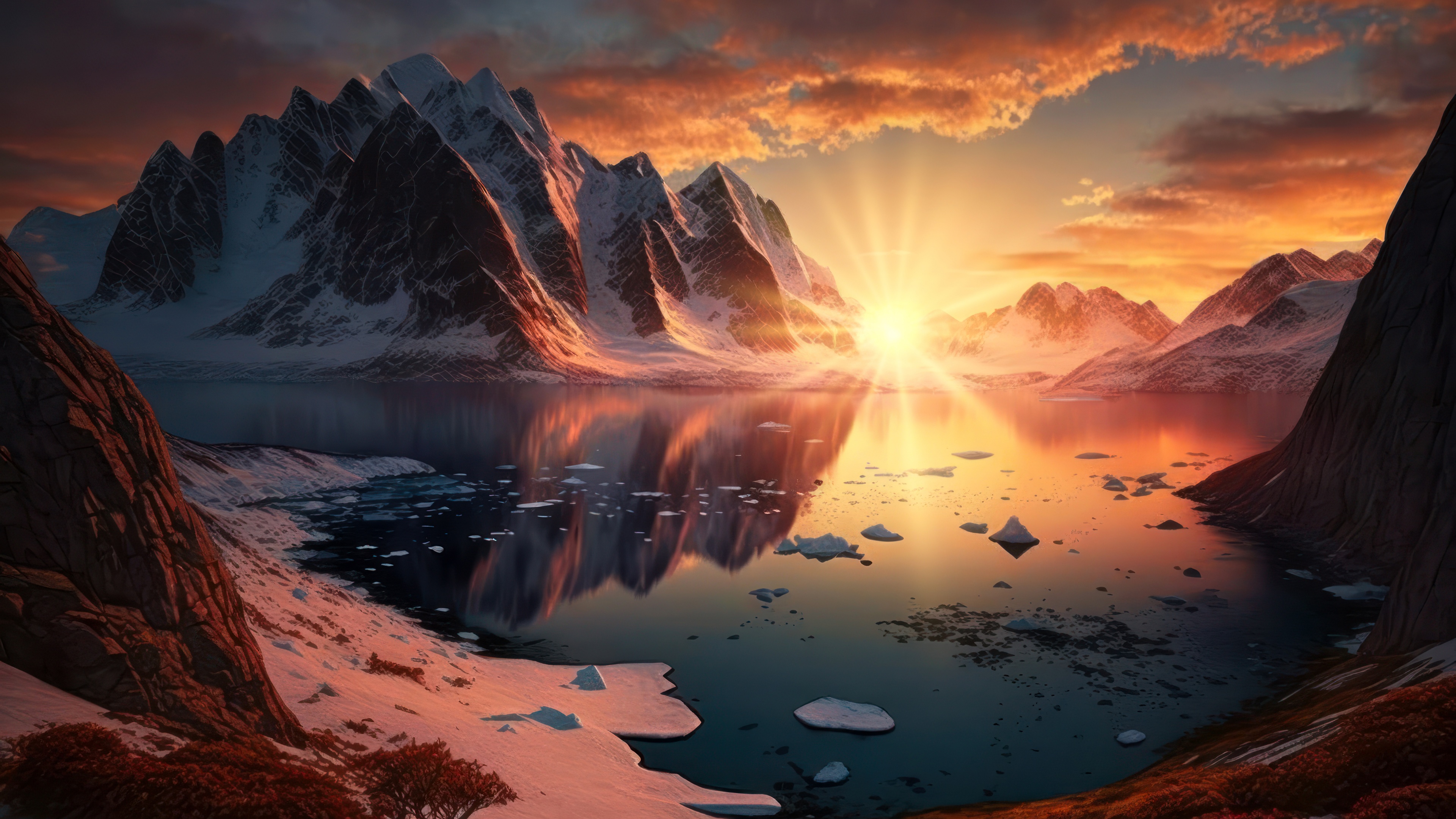 Sunset Arctic Wallpaper
