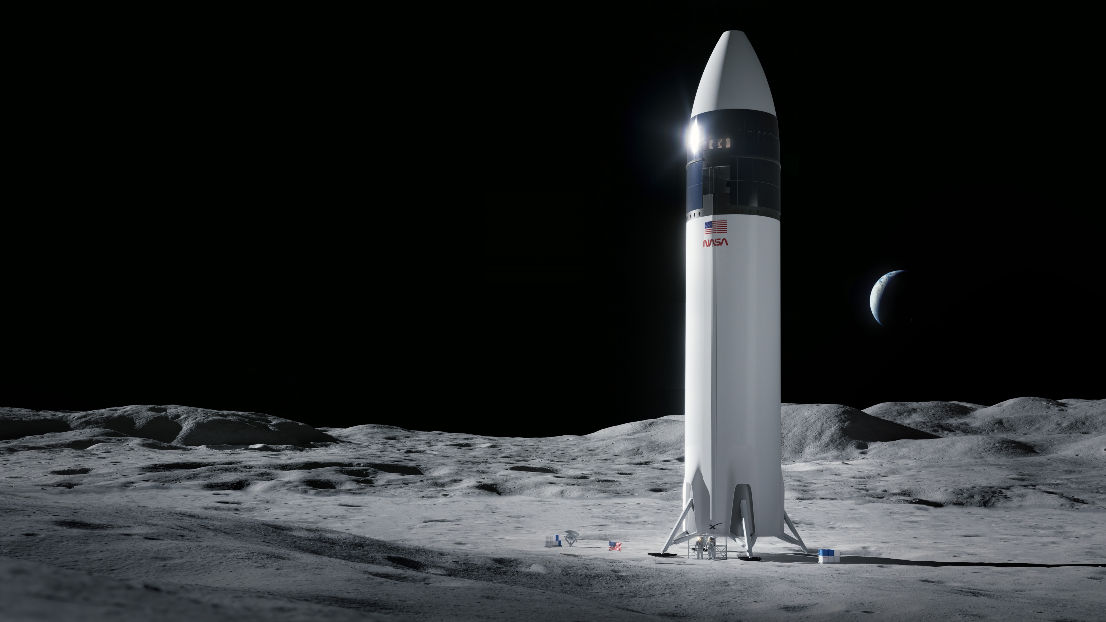 Starship HLS NASA Wallpaper