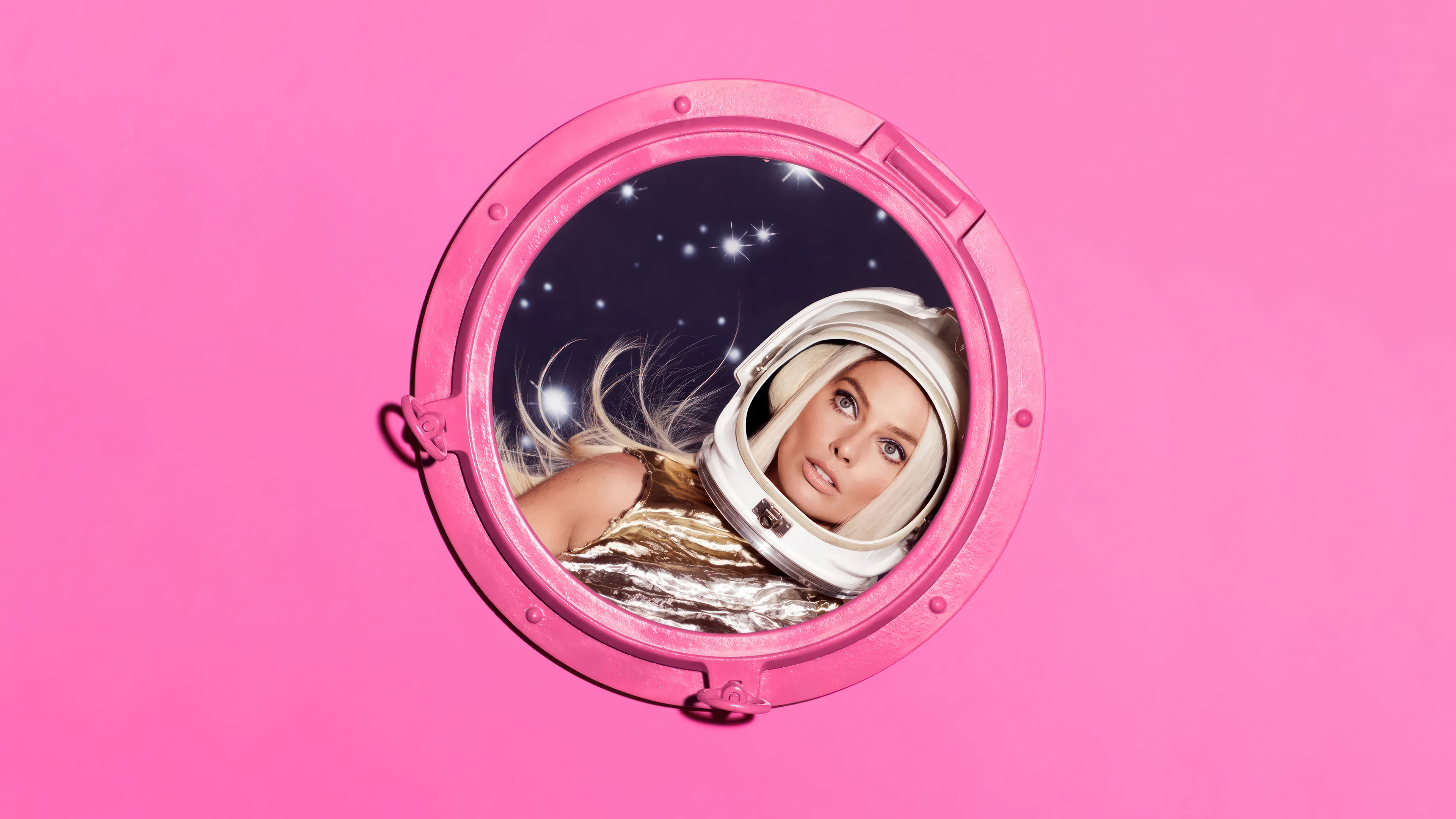 Margot Robbie as Barbie Pink aesthetic Wallpaper