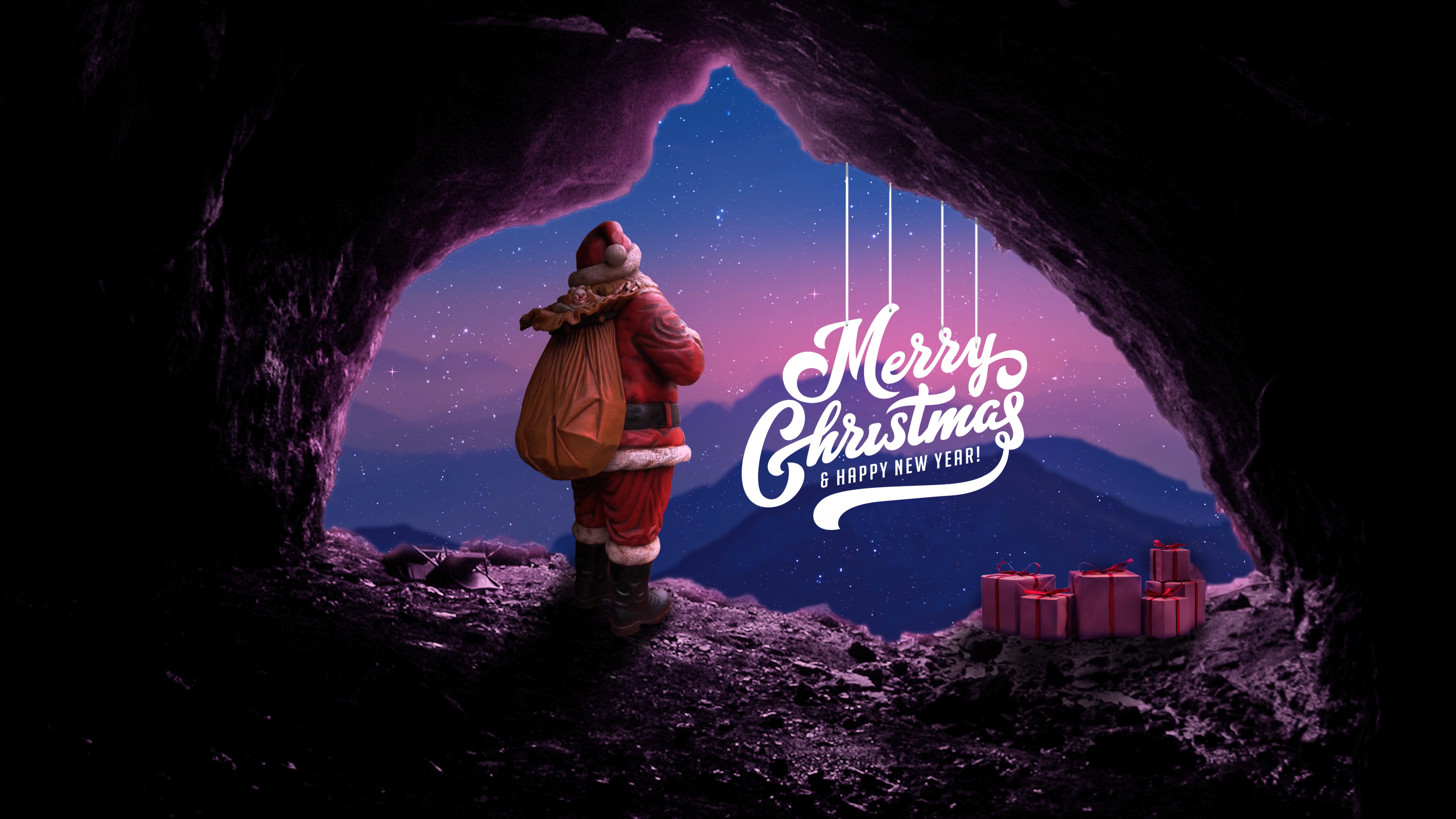 Merry Christmas Happy New Year Wallpaper