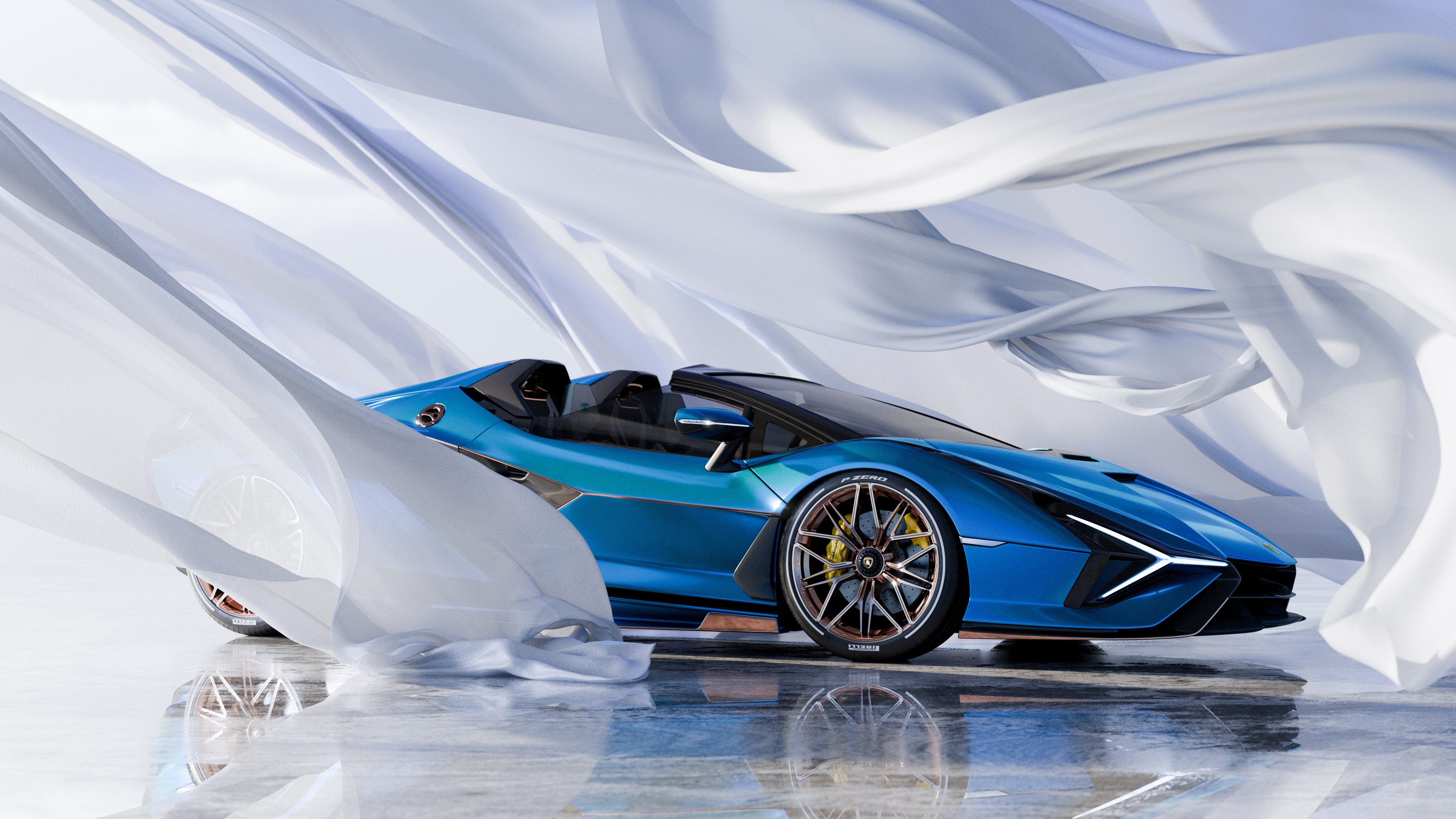 Lamborghini Sián Roadster Super Sports Cars Wallpaper