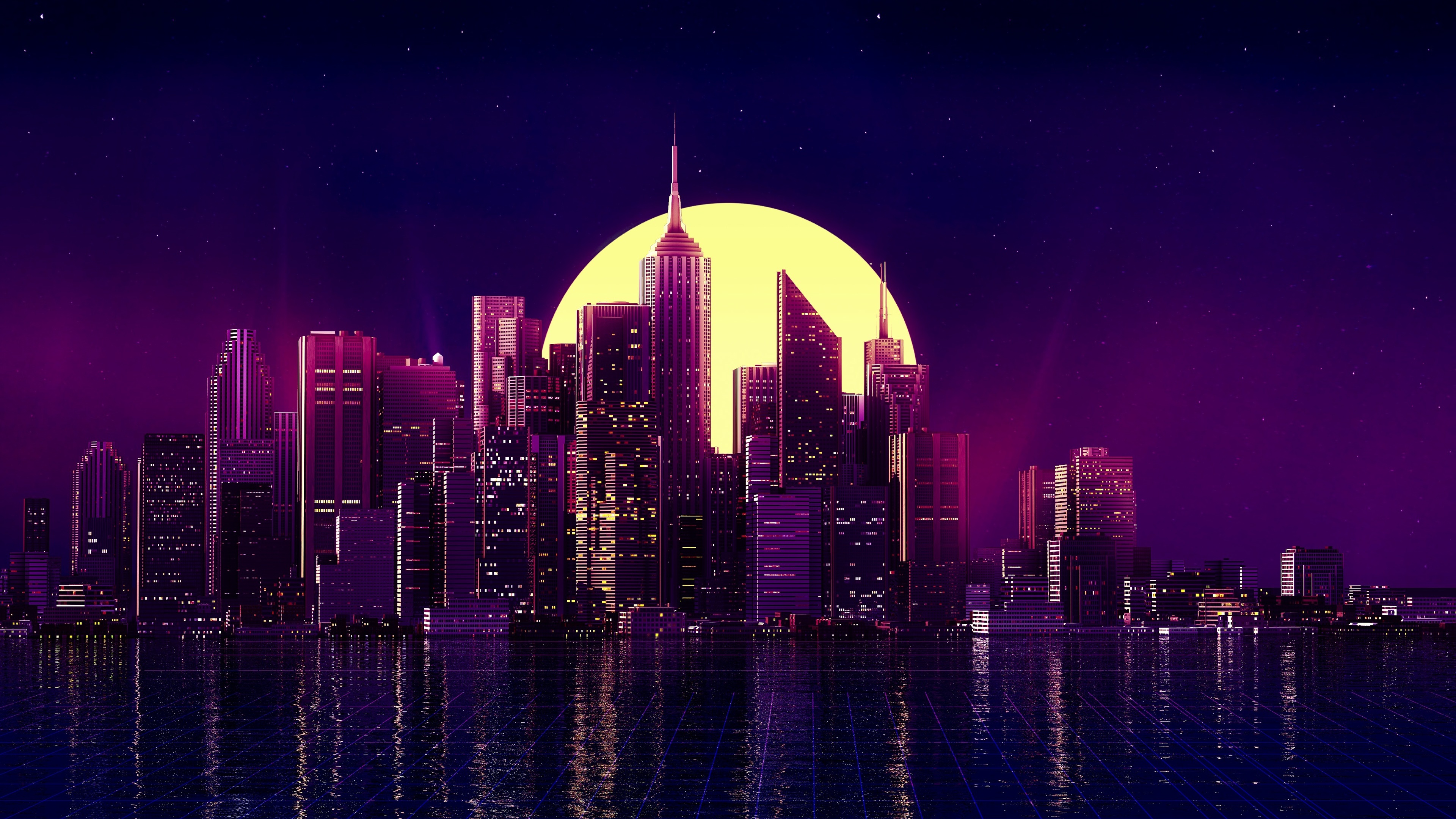 Cityscape Synthwave Wallpaper