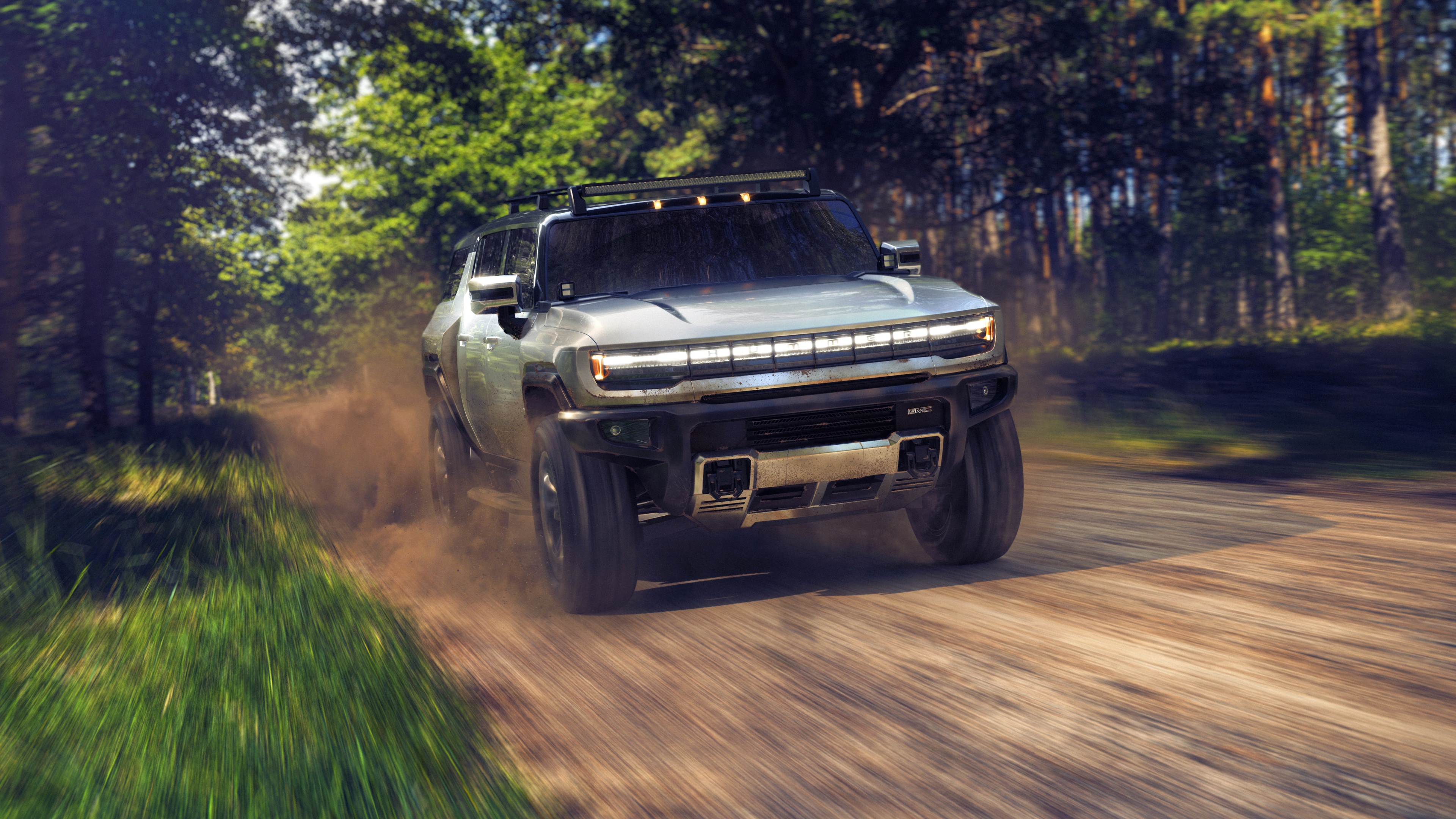 GMC Hummer EV Dirt road Wallpaper