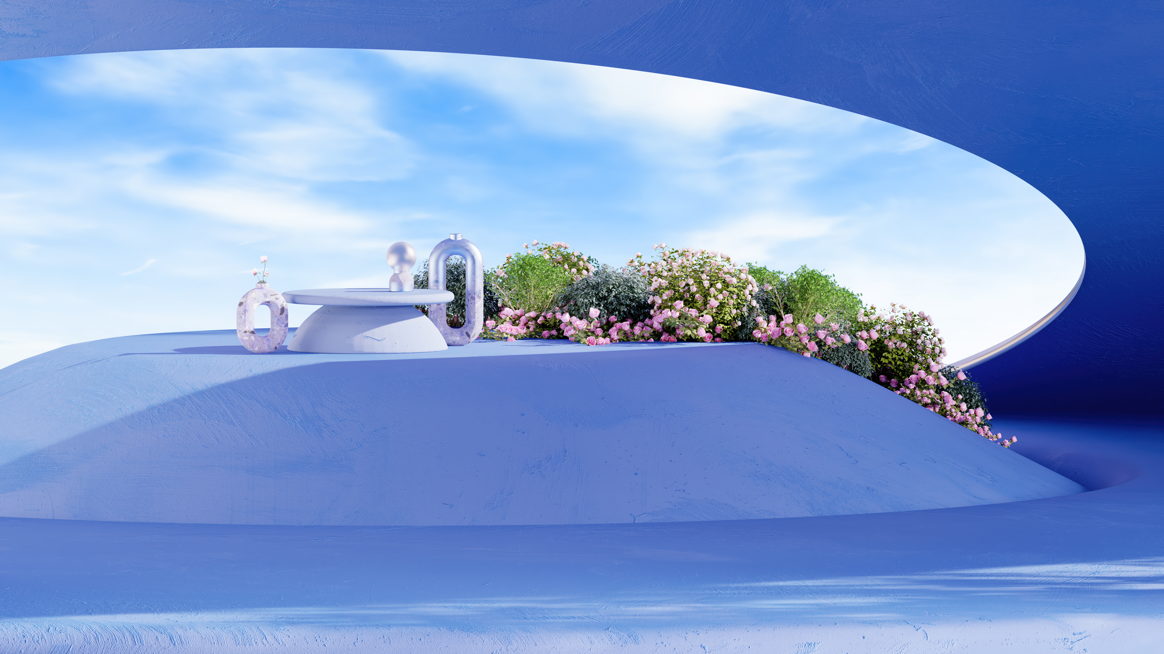 Interior Blue aesthetic Wallpaper