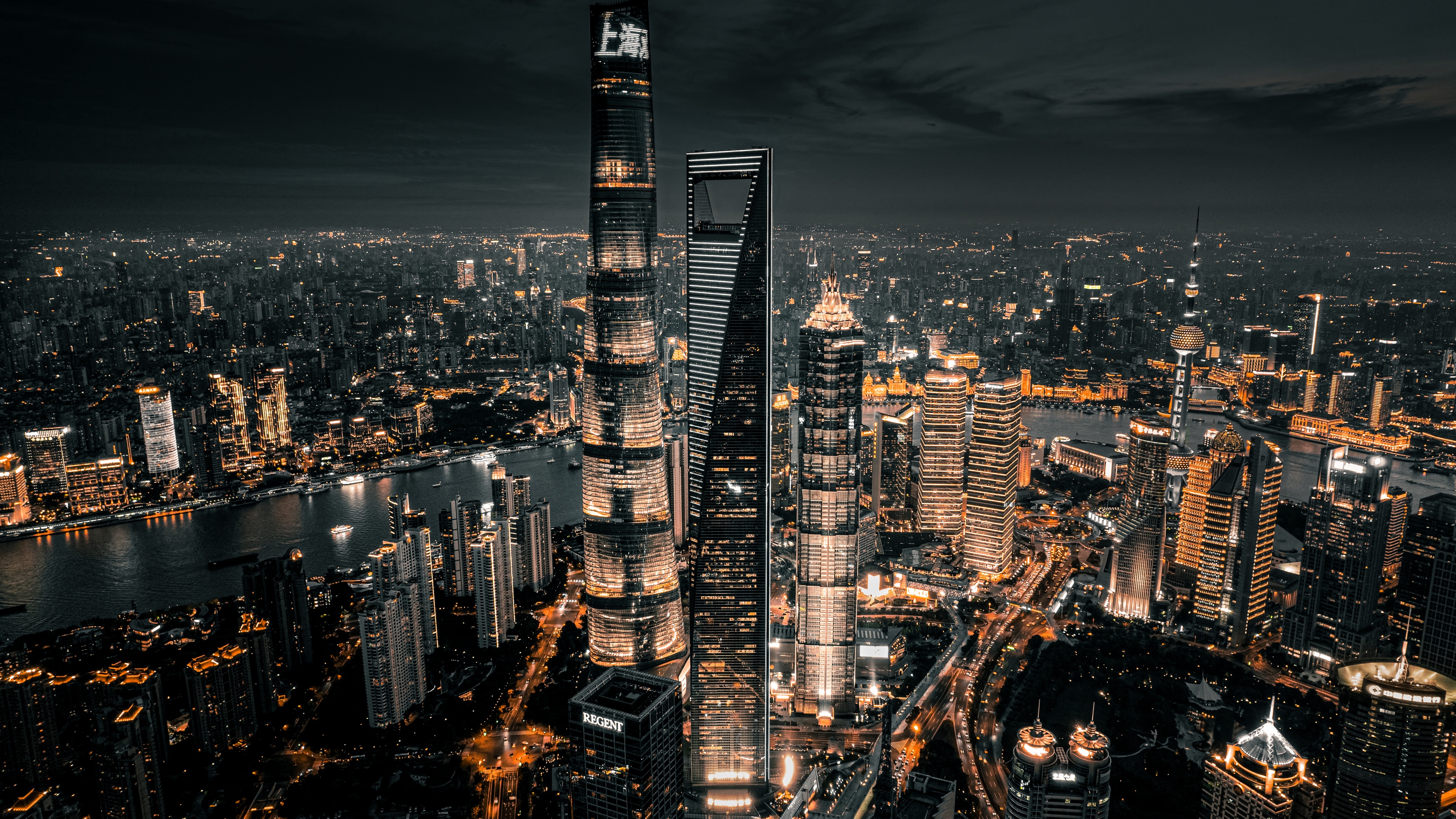 Shanghai City Dark aesthetic Wallpaper