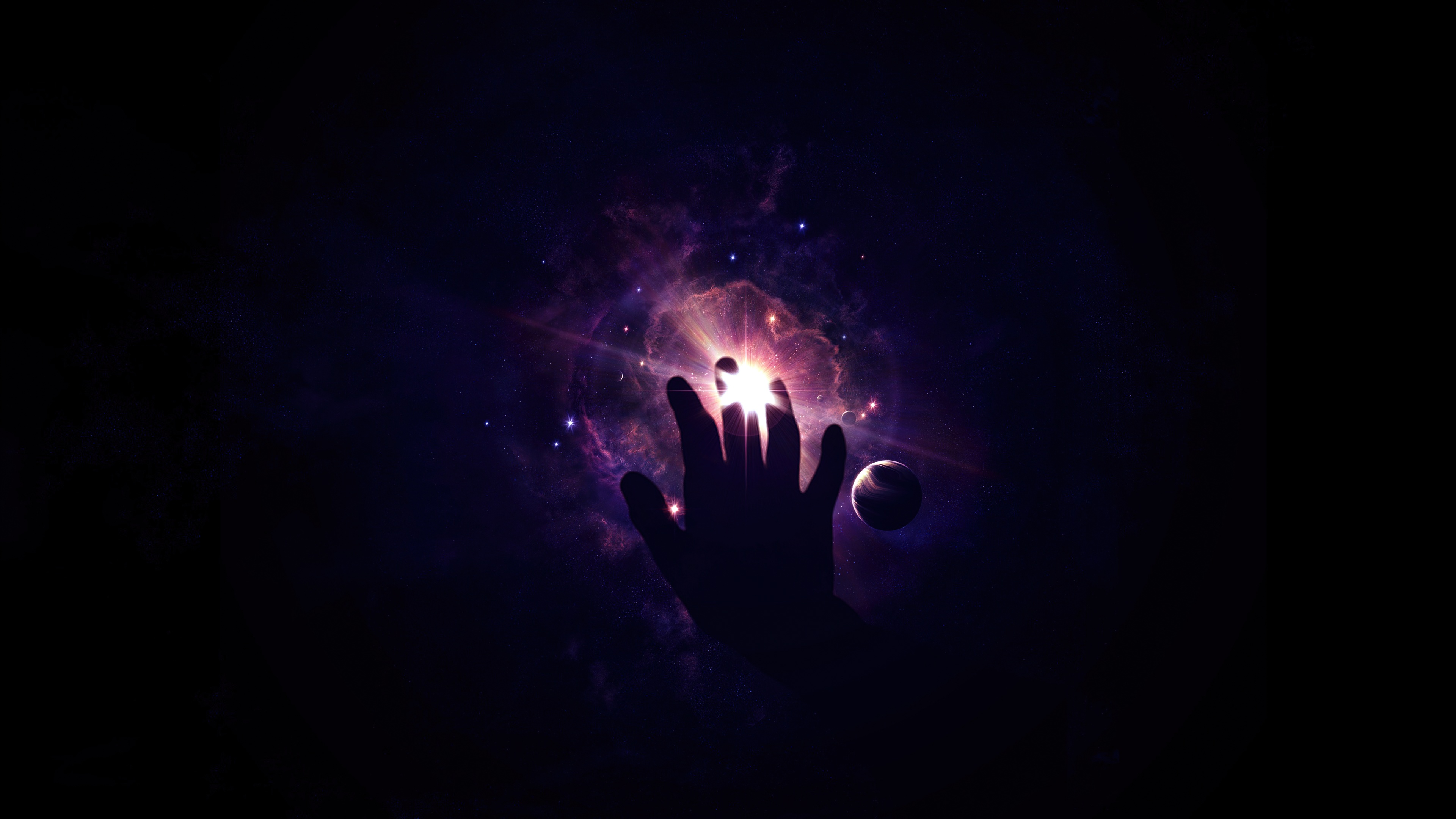 Hand Looking up at Sky Wallpaper