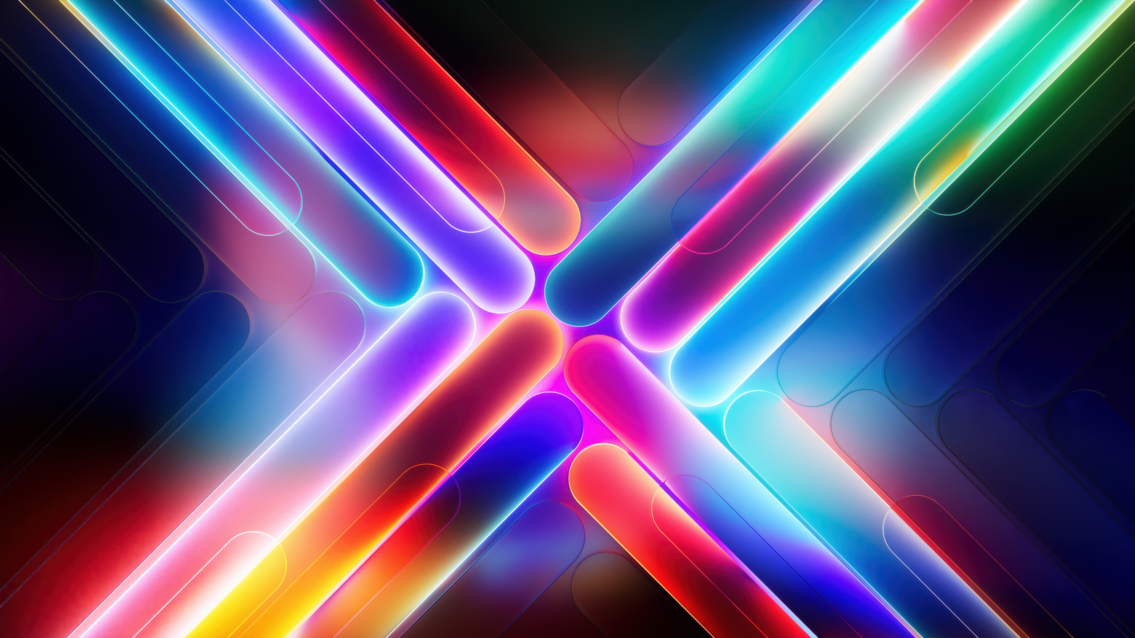 Neon Light Streaks Wallpaper