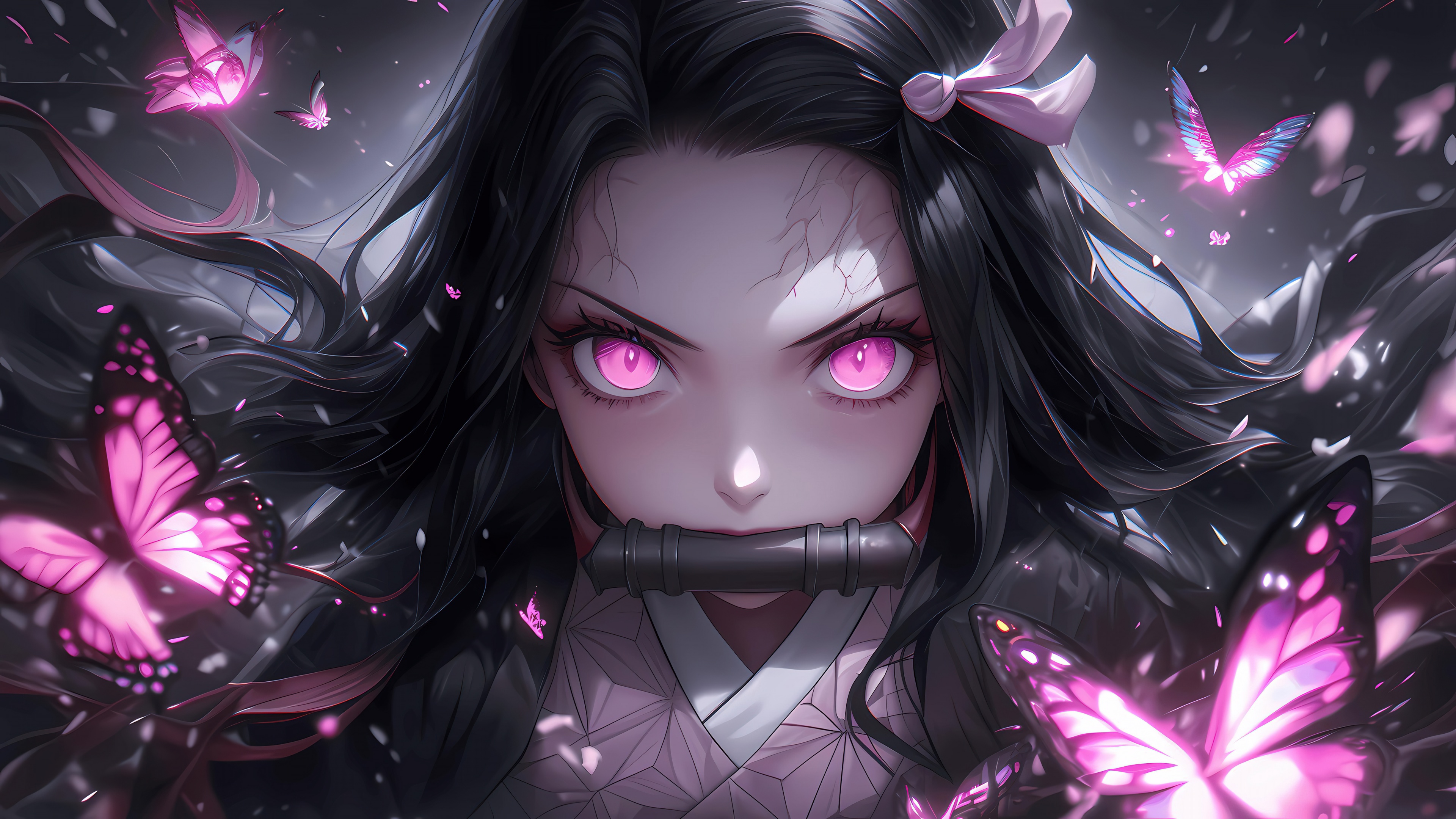 Pink aesthetic Nezuko Kamado Wallpaper